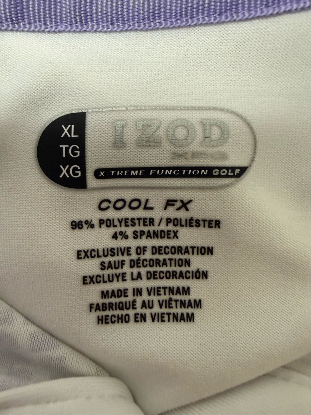IZOD Golf Cool FX Sleeveless Polo XL White Purple Floral Performance Top - Picture 10 of 13